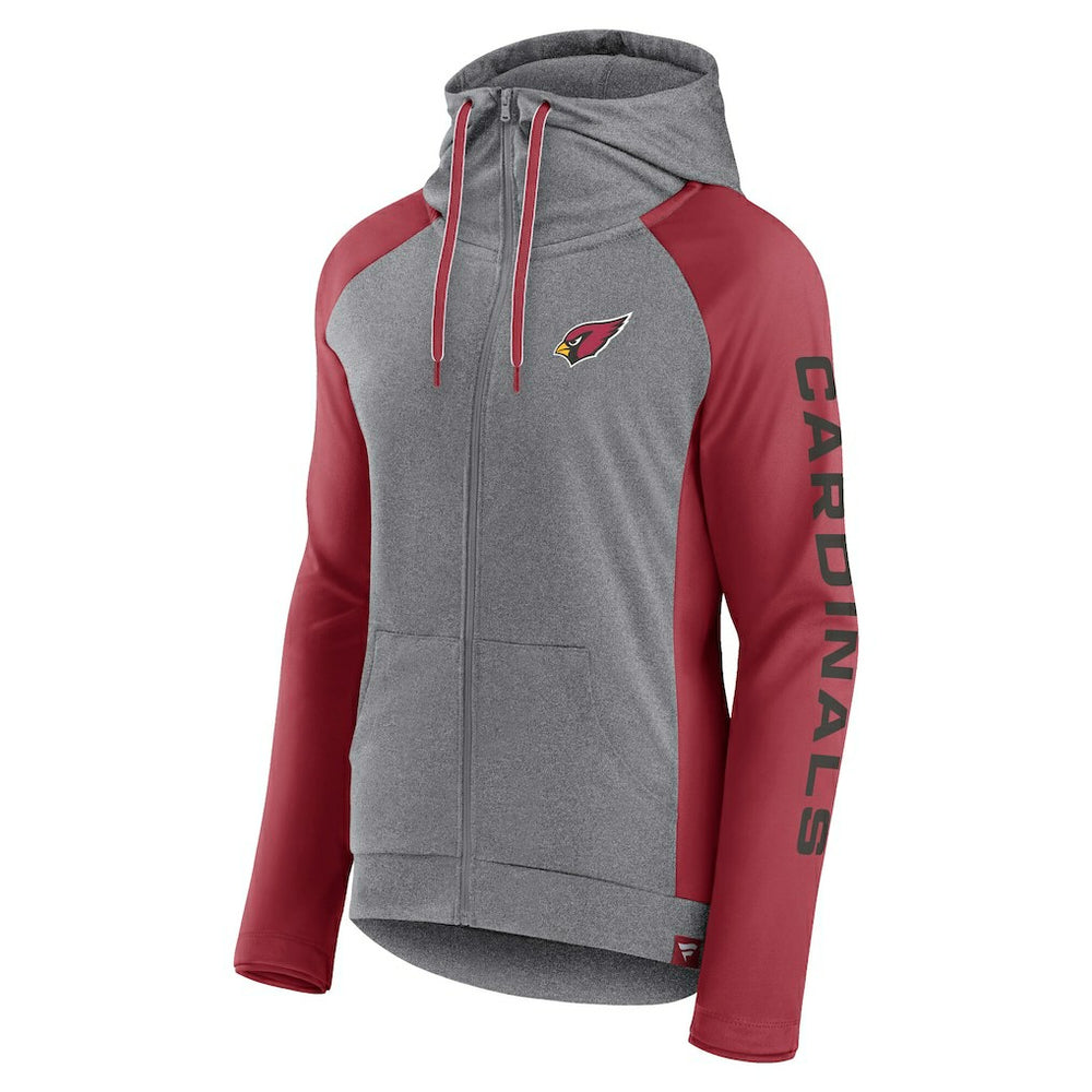 Arizona Cardinals Women's Blind Side Lightweight Full-Zip Hoodie - Heather Gray/College Cardinal cheap