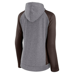 Cleveland Browns Women's Blind Side Lightweight Full-Zip Hoodie - Heather Gray/College Brown outlet