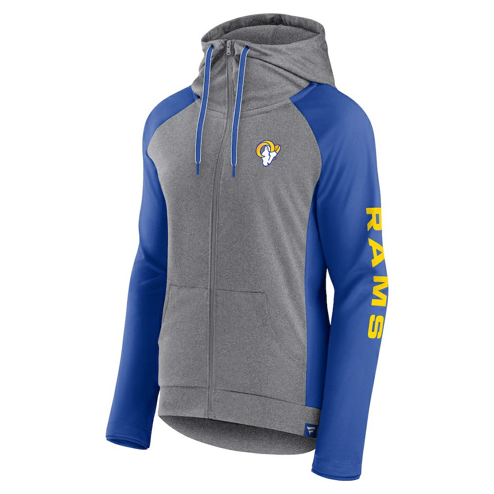 Los Angeles Rams Women's Blind Side Lightweight Full-Zip Hoodie - Heather Gray/College Royal online