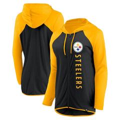 Pittsburgh Steelers Women's Forever Fan Full-Zip Hoodie - Black/Gold for sale
