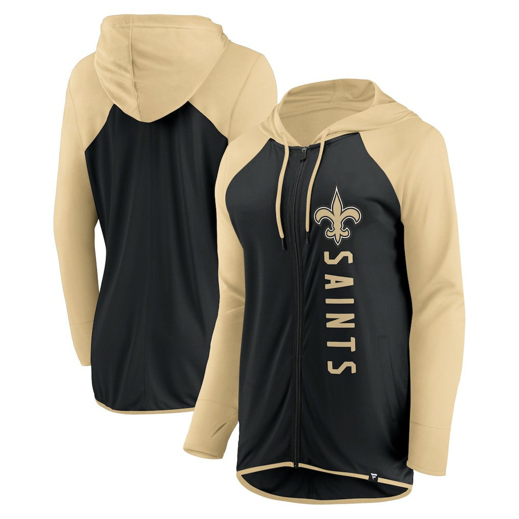 New Orleans Saints Women's Forever Fan Full-Zip Hoodie - Black/Gold for sale