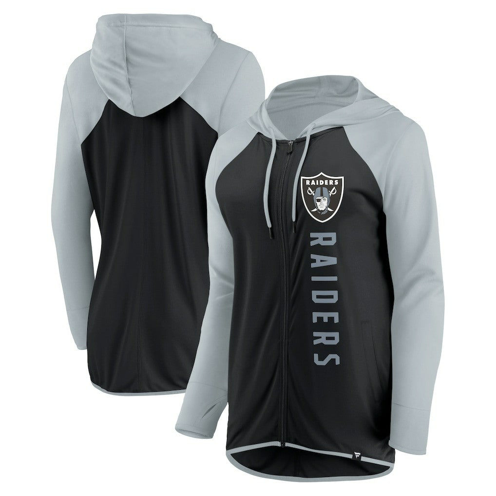 Las Vegas Raiders Women's Forever Fan Full-Zip Hoodie - Black/Silver sale
