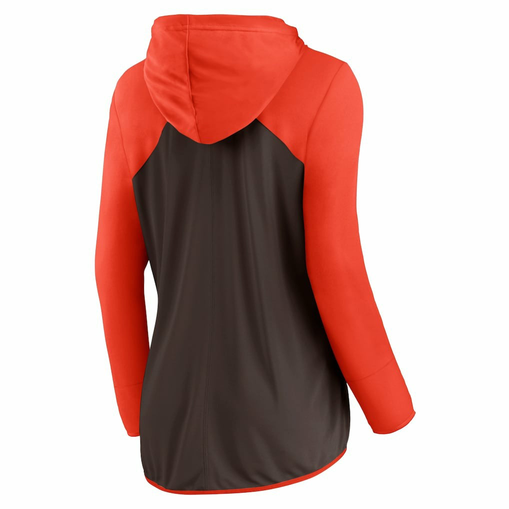 Cleveland Browns Women's Forever Fan Full-Zip Hoodie - Brown/Orange outlet