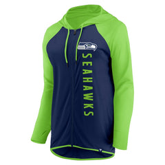 Seattle Seahawks Women's Forever Fan Full-Zip Hoodie - College Navy/Neon Green outlet
