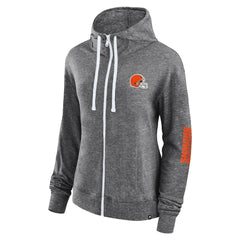 Cleveland Browns Women's Opening Coin Flip Lightweight Full-Zip Hoodie - Heather Charcoal on sale