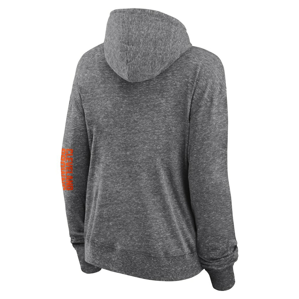 Cleveland Browns Women's Opening Coin Flip Lightweight Full-Zip Hoodie - Heather Charcoal on sale