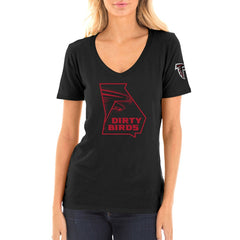 Atlanta Falcons New Era Women's Dirty Birds Kickoff V-Neck T-Shirt - Black sale