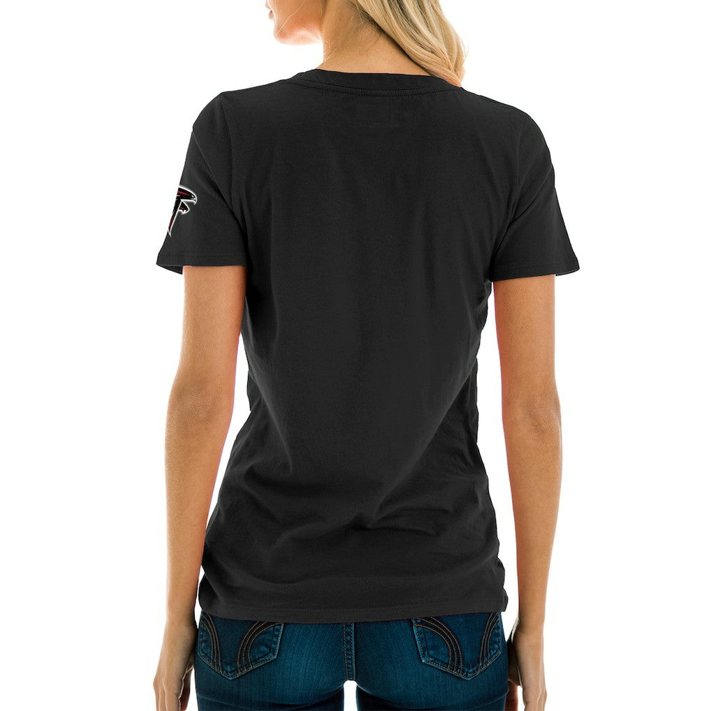 Atlanta Falcons New Era Women's Dirty Birds Kickoff V-Neck T-Shirt - Black sale