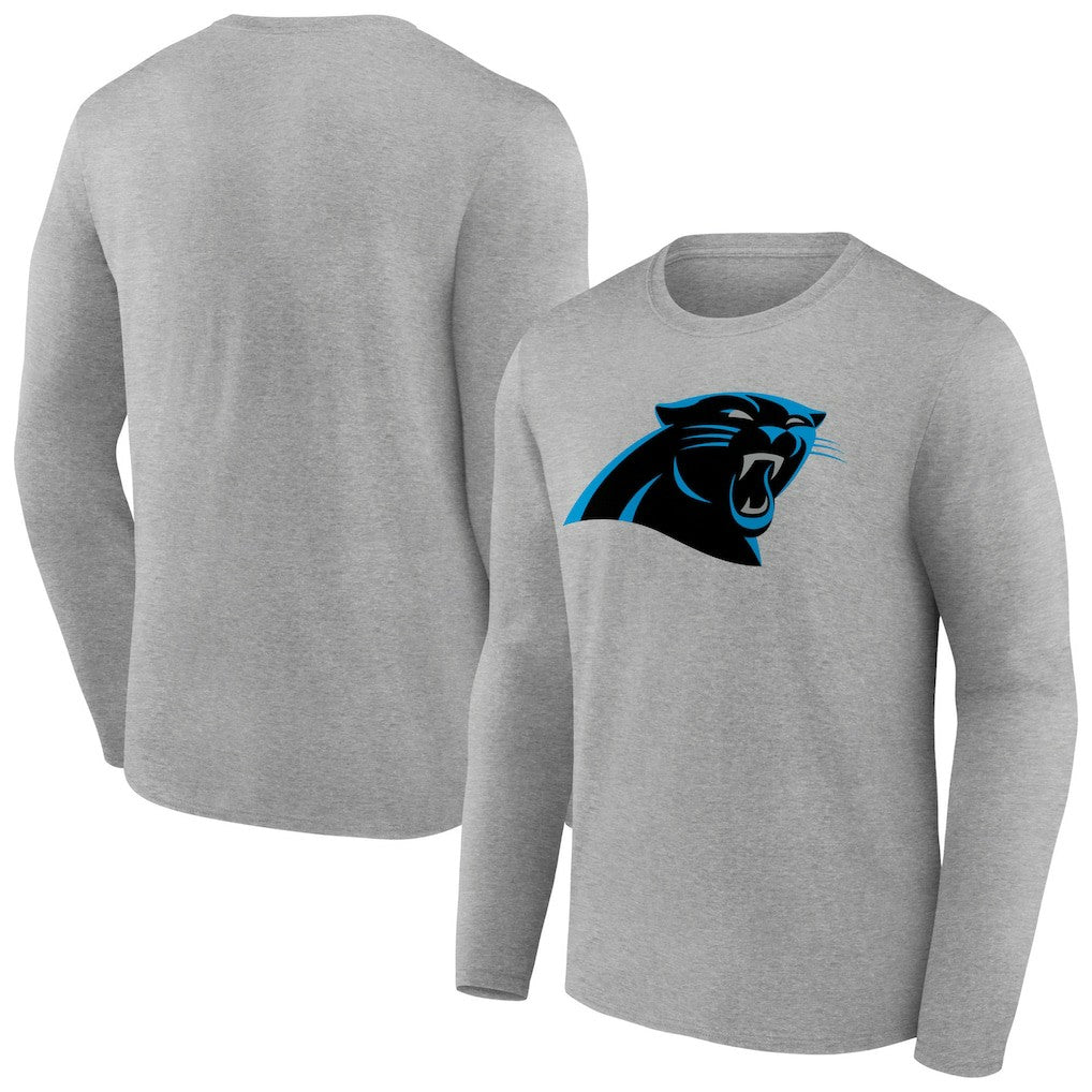 Carolina Panthers Primary Team Logo Long Sleeve T-Shirt - Heather Gray sale