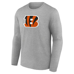 Cincinnati Bengals Primary Team Logo Long Sleeve T-Shirt - Heather Gray discount