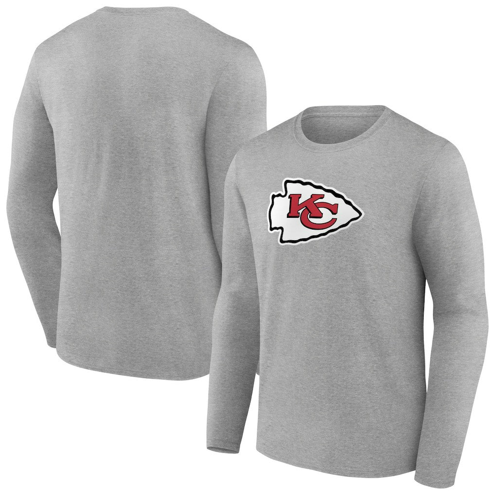 Kansas City Chiefs Primary Team Logo Long Sleeve T-Shirt - Heather Gray sale