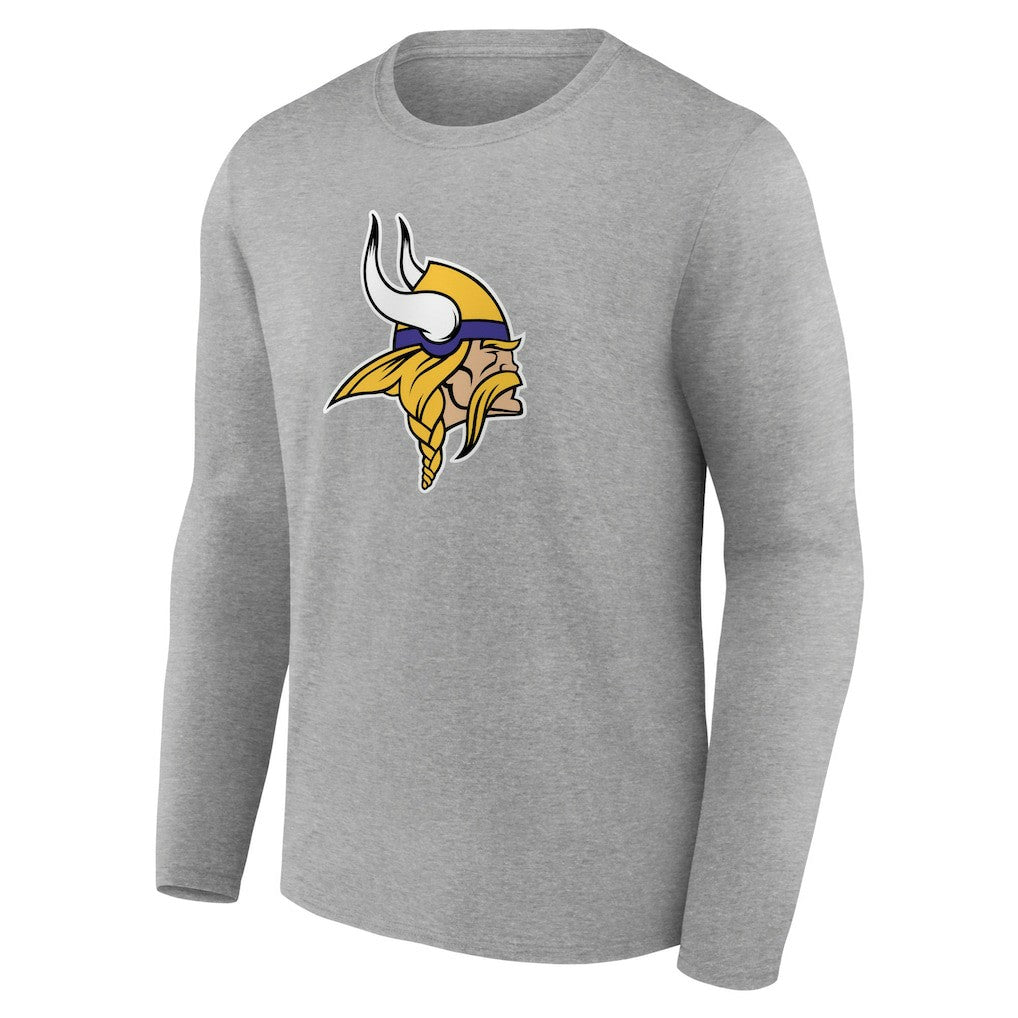 Minnesota Vikings Primary Team Logo Long Sleeve T-Shirt - Heather Gray online