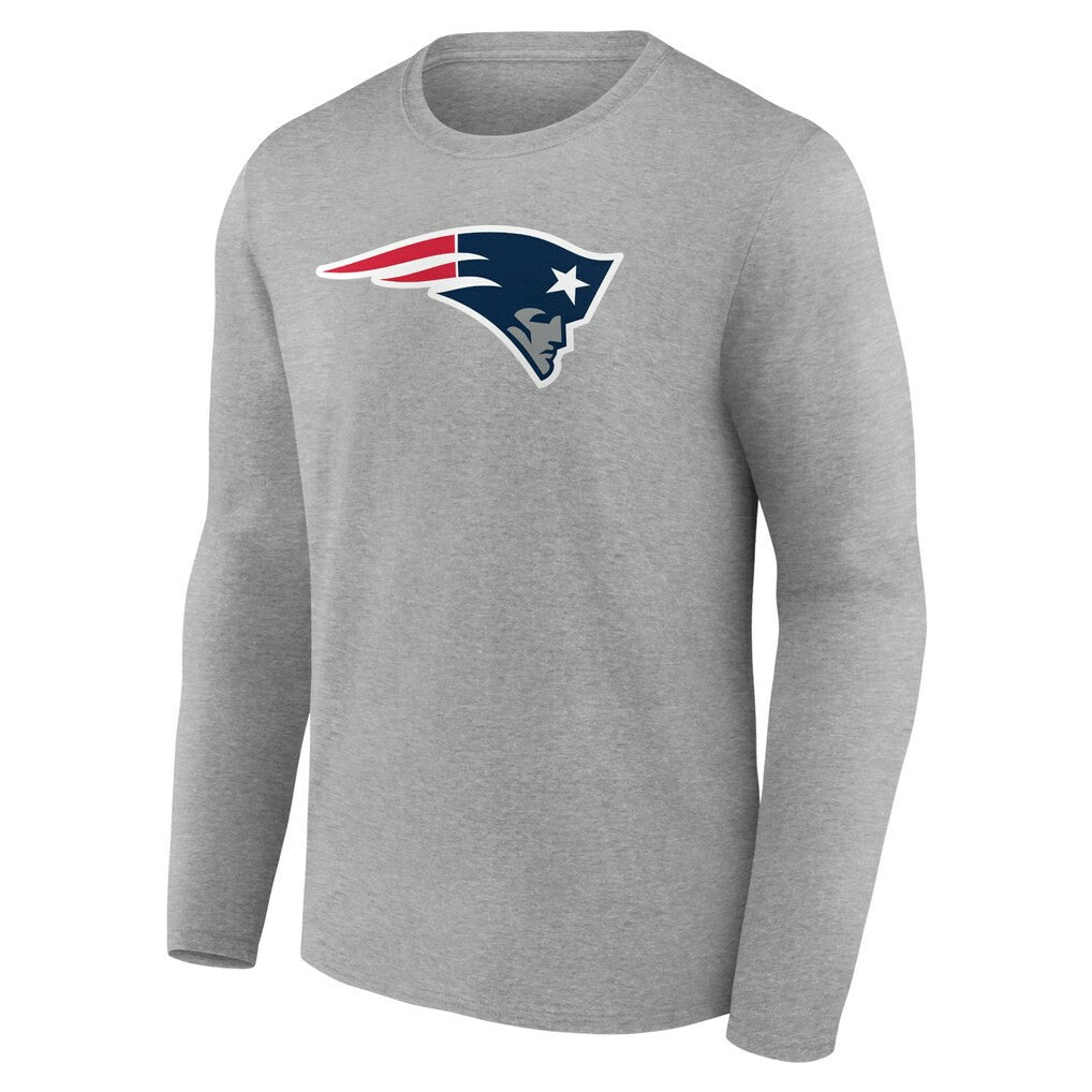 New England Patriots Primary Team Logo Long Sleeve T-Shirt - Heather Gray discount