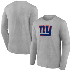 New York Giants Primary Team Logo Long Sleeve T-Shirt - Heather Gray on sale