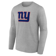 New York Giants Primary Team Logo Long Sleeve T-Shirt - Heather Gray on sale