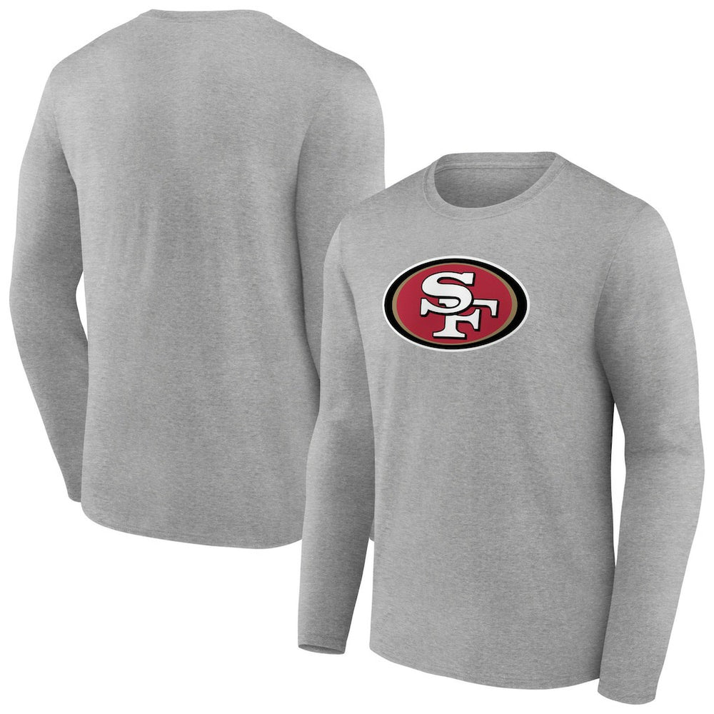 San Francisco 49ers Primary Team Logo Long Sleeve T-Shirt - Heather Gray discount