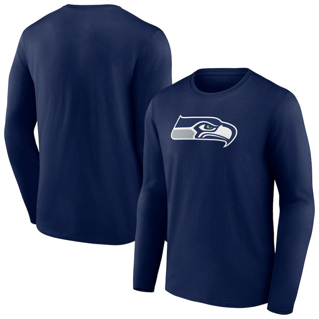 Seattle Seahawks Primary Team Logo Long Sleeve T-Shirt - College Navy for sale