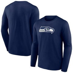 Seattle Seahawks Primary Team Logo Long Sleeve T-Shirt - College Navy for sale