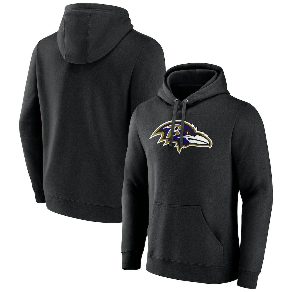 Baltimore Ravens Primary Team Logo Fitted Pullover Hoodie - Black cheap