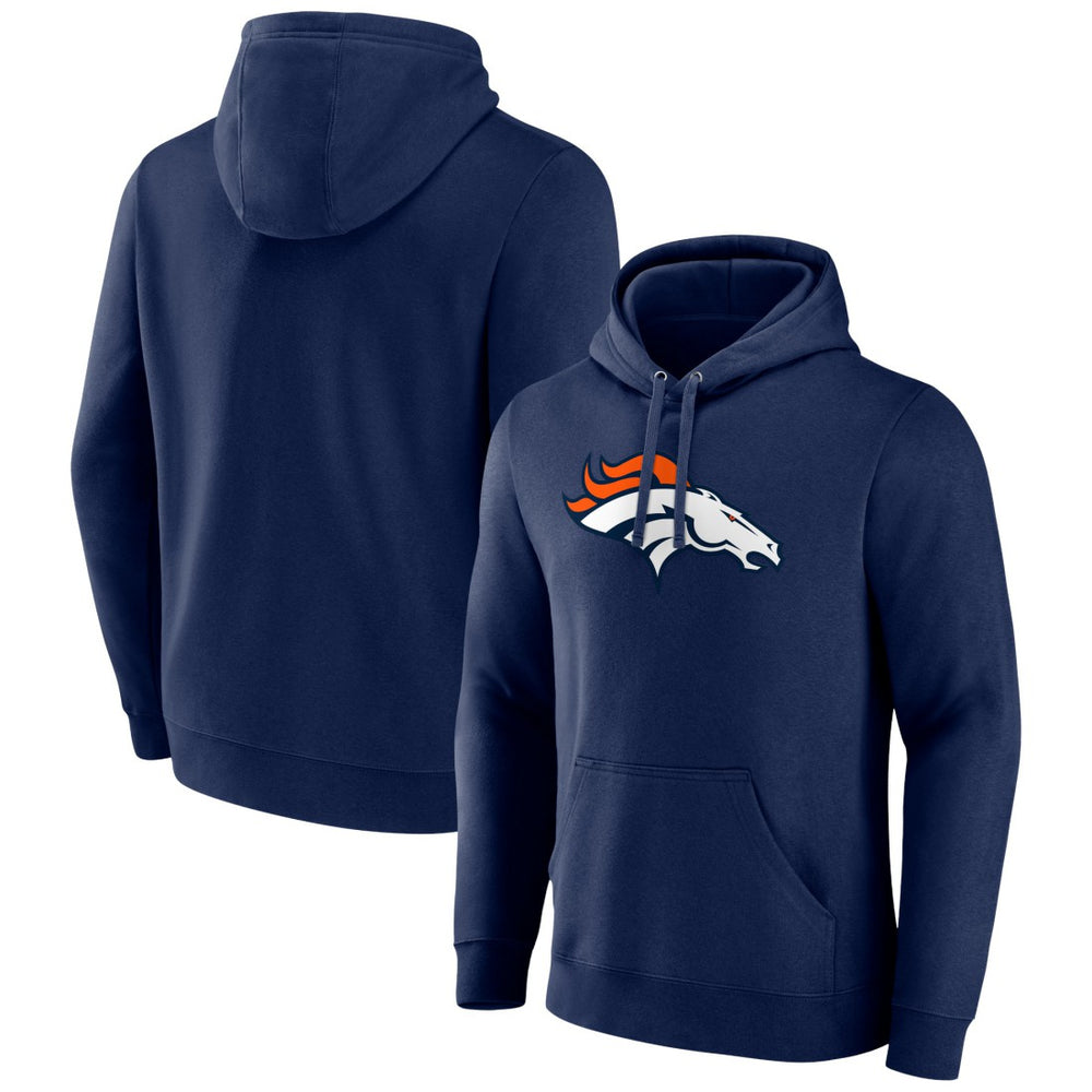 Denver Broncos Primary Team Logo Fitted Pullover Hoodie - Navy on sale