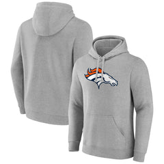 Denver Broncos Primary Team Logo Fitted Pullover Hoodie - Heather Gray cheap