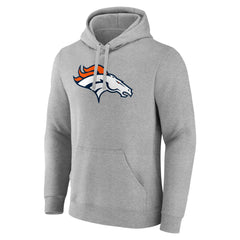 Denver Broncos Primary Team Logo Fitted Pullover Hoodie - Heather Gray cheap