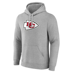 Kansas City Chiefs Primary Team Logo Fitted Pullover Hoodie - Heather Gray outlet