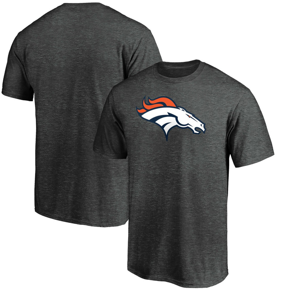 Denver Broncos Primary Logo T-Shirt - Heather Charcoal discount