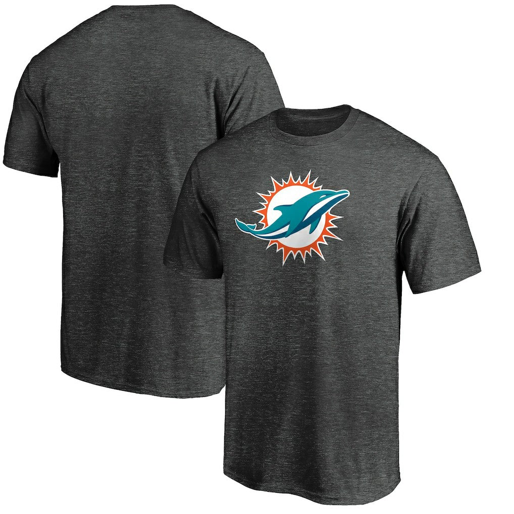 Miami Dolphins Primary Logo T-Shirt - Heather Charcoal cheap