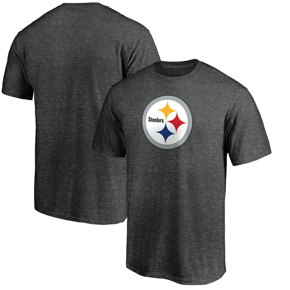 Pittsburgh Steelers Primary Logo T-Shirt - Heather Charcoal discount