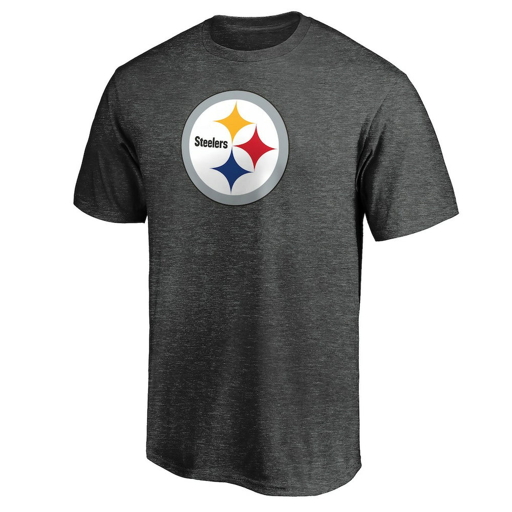 Pittsburgh Steelers Primary Logo T-Shirt - Heather Charcoal discount