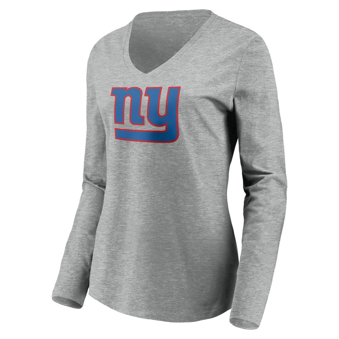 New York Giants Women's Primary Team Logo Long Sleeve V-Neck T-Shirt - Heather Gray online