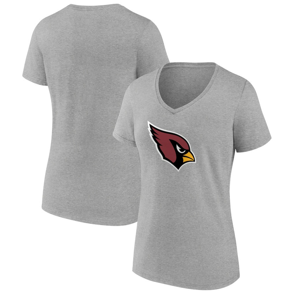 Arizona Cardinals Women's Primary Logo V-Neck T-Shirt - Heather Gray discount