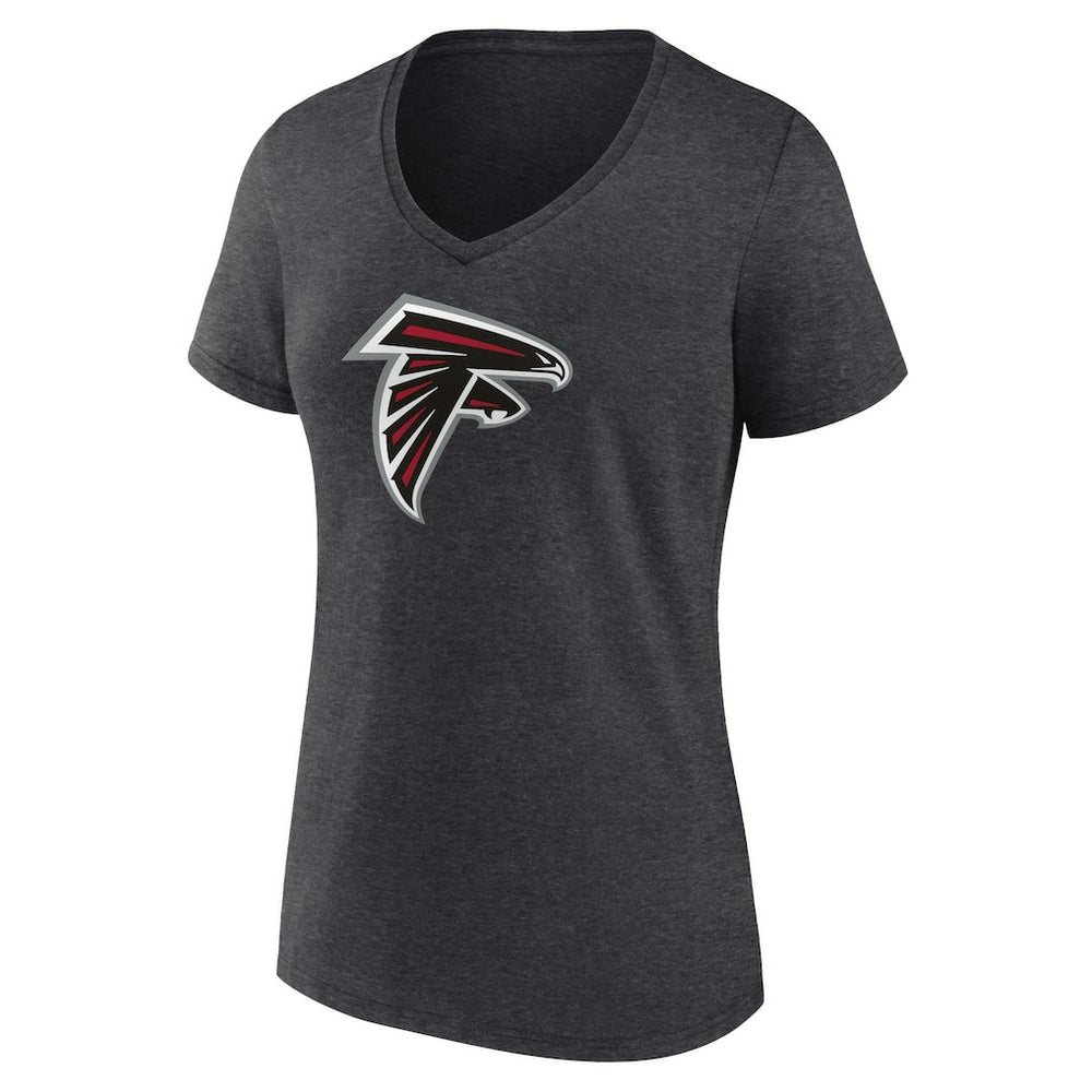 Atlanta Falcons Women's Primary Team Logo V-Neck T-Shirt - Charcoal on sale