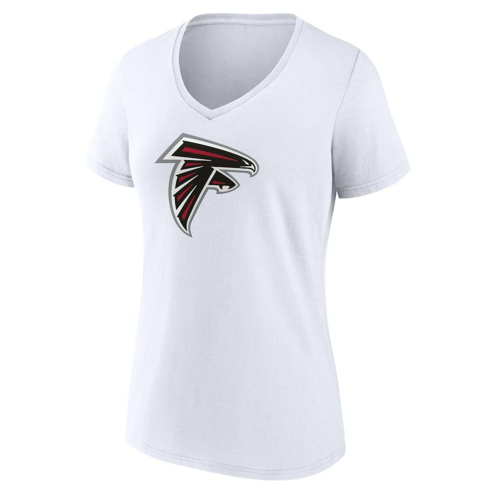 Atlanta Falcons Women's Primary Team Logo V-Neck T-Shirt - White on sale