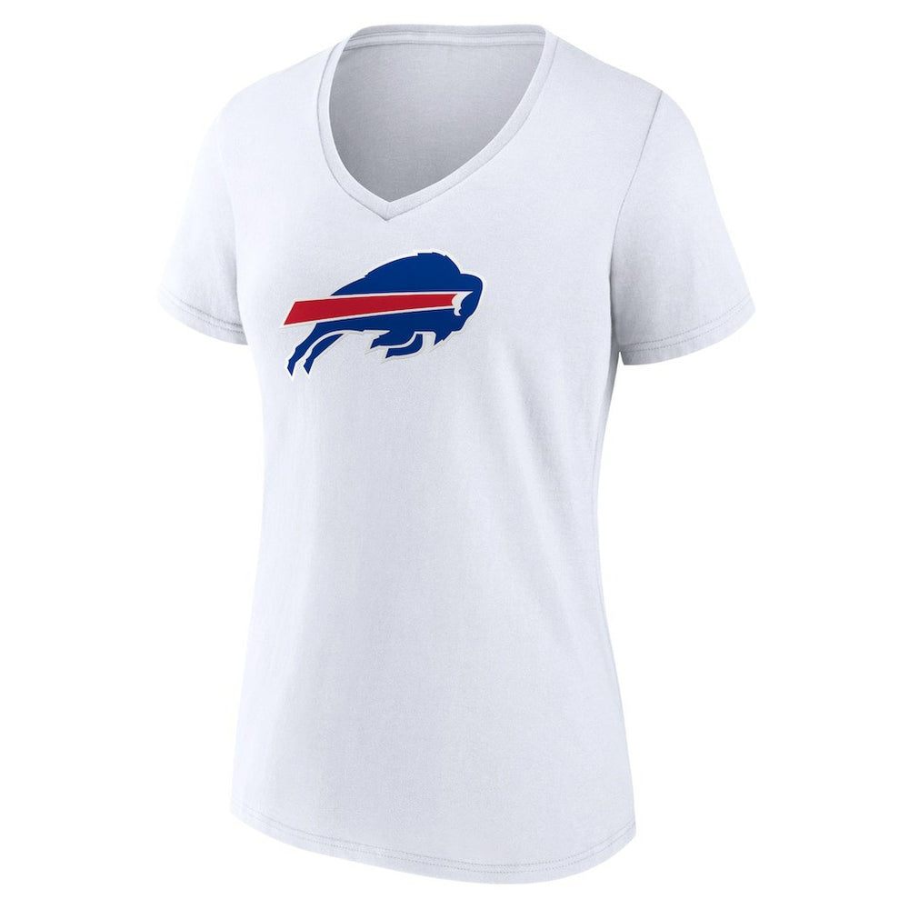 Buffalo Bills Women's Primary Team Logo V-Neck T-Shirt - White on sale