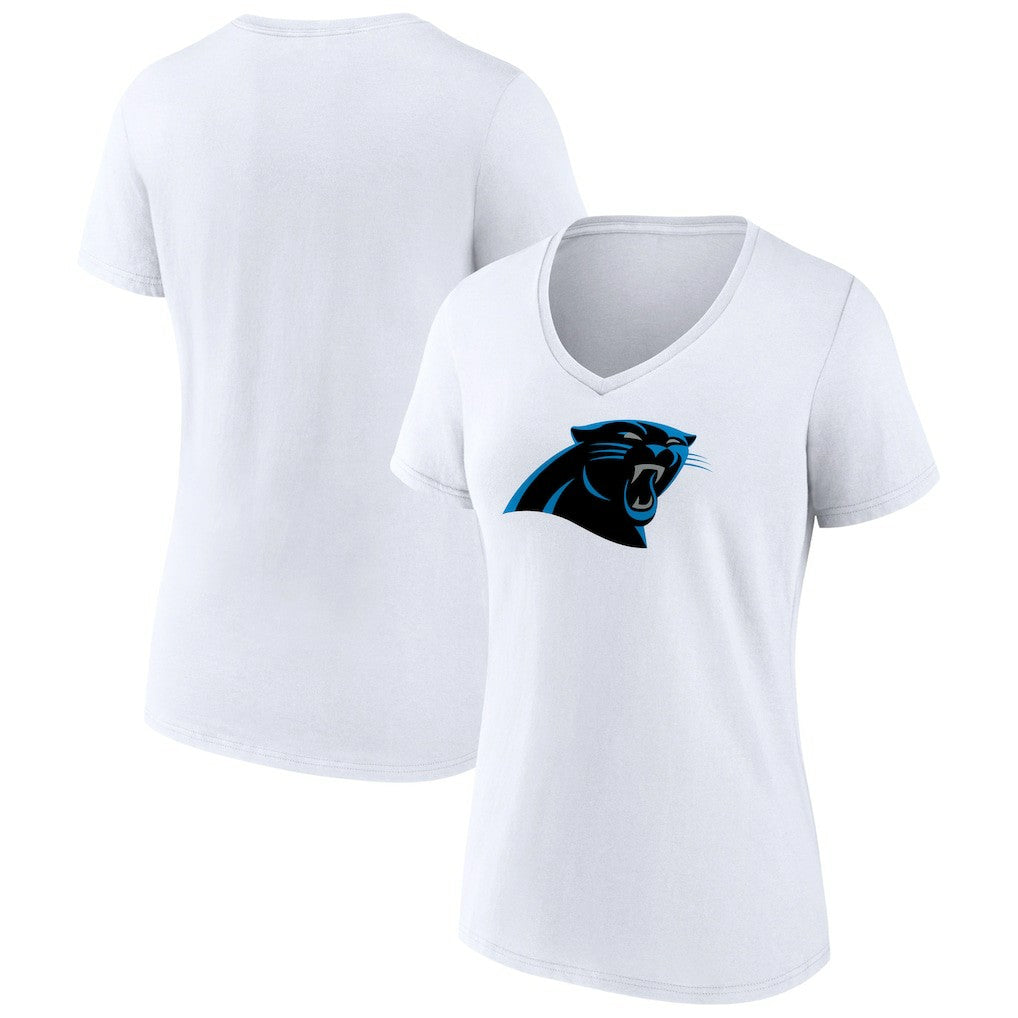 Carolina Panthers Women's Primary Team Logo V-Neck T-Shirt - White sale