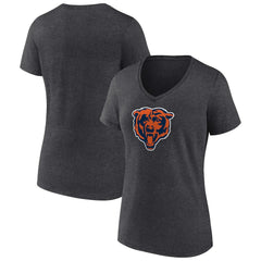 Chicago Bears Women's Primary Team Logo V-Neck T-Shirt - Charcoal on sale