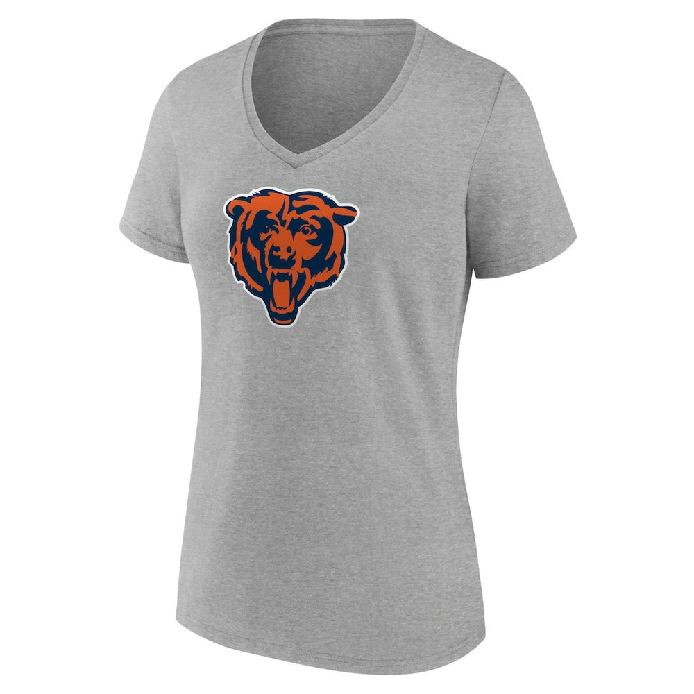 Chicago Bears Women's Primary Team Logo V-Neck T-Shirt - Heather Gray online
