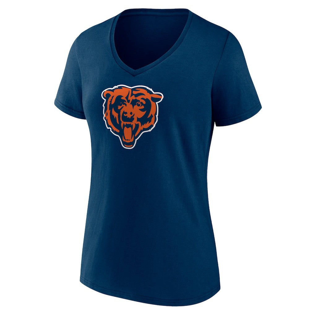 Chicago Bears Women's Primary Team Logo V-Neck T-Shirt - Navy on sale