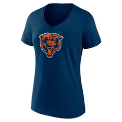Chicago Bears Women's Primary Team Logo V-Neck T-Shirt - Navy on sale