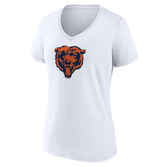 Chicago Bears Women's Primary Team Logo V-Neck T-Shirt - White for sale