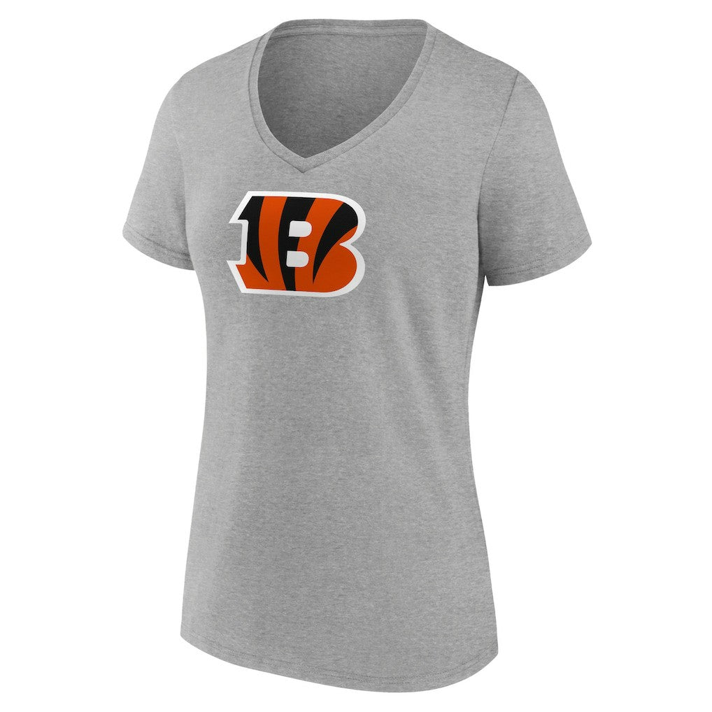 Cincinnati Bengals Women's Primary Team Logo V-Neck T-Shirt - Heather Gray online