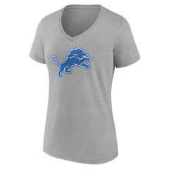 Detroit Lions Women's Primary Team Logo V-Neck T-Shirt - Heather Gray online
