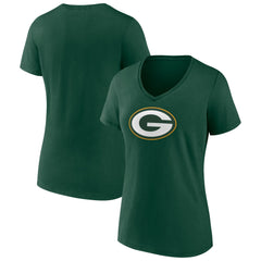 Green Bay Packers Women's Primary Team Logo V-Neck T-Shirt - Green sale
