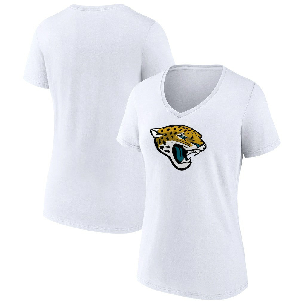 Jacksonville Jaguars Women's Primary Team Logo V-Neck T-Shirt - White online