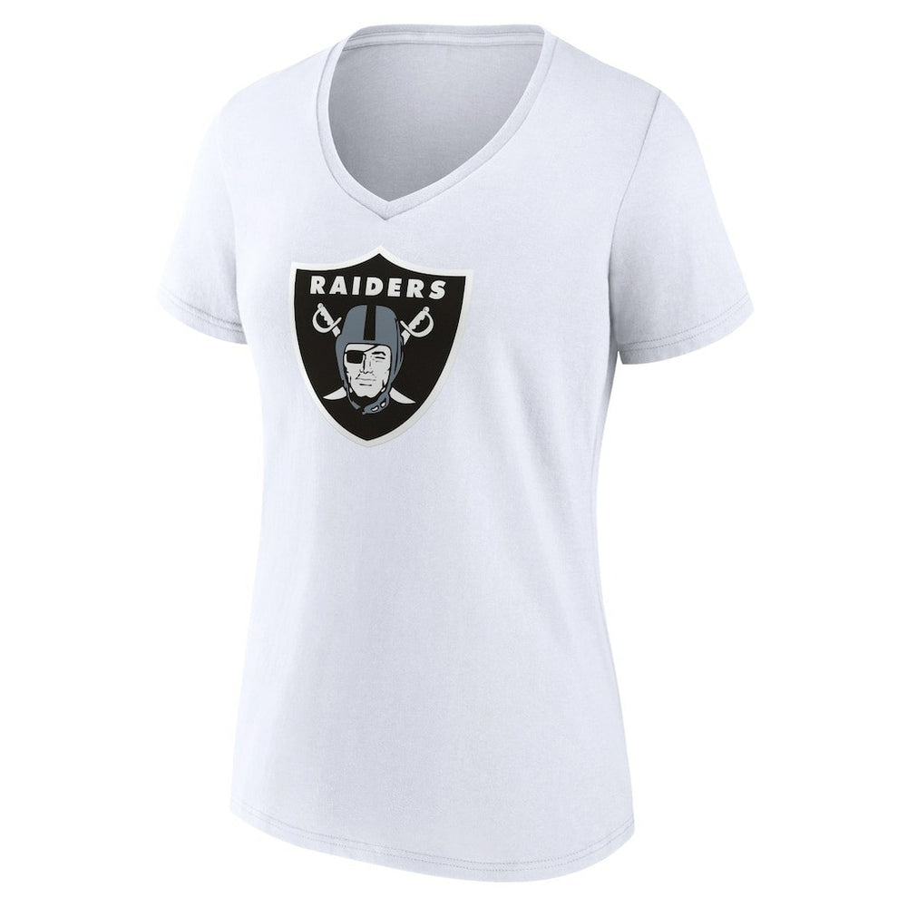 Las Vegas Raiders Women's Primary Team Logo V-Neck T-Shirt - White on sale