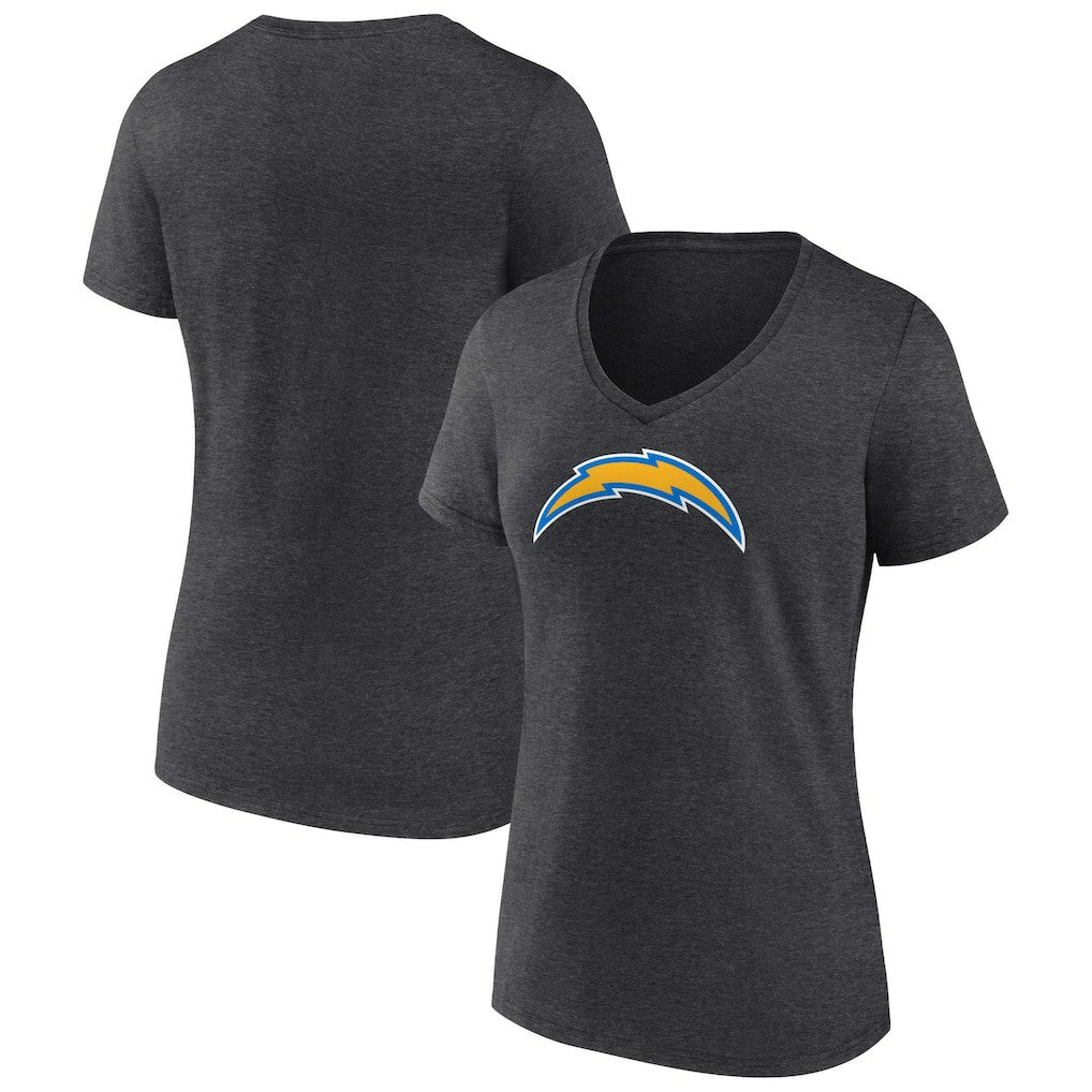 Los Angeles Chargers Women's Primary Team Logo V-Neck T-Shirt - Charcoal online