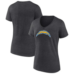 Los Angeles Chargers Women's Primary Team Logo V-Neck T-Shirt - Charcoal online