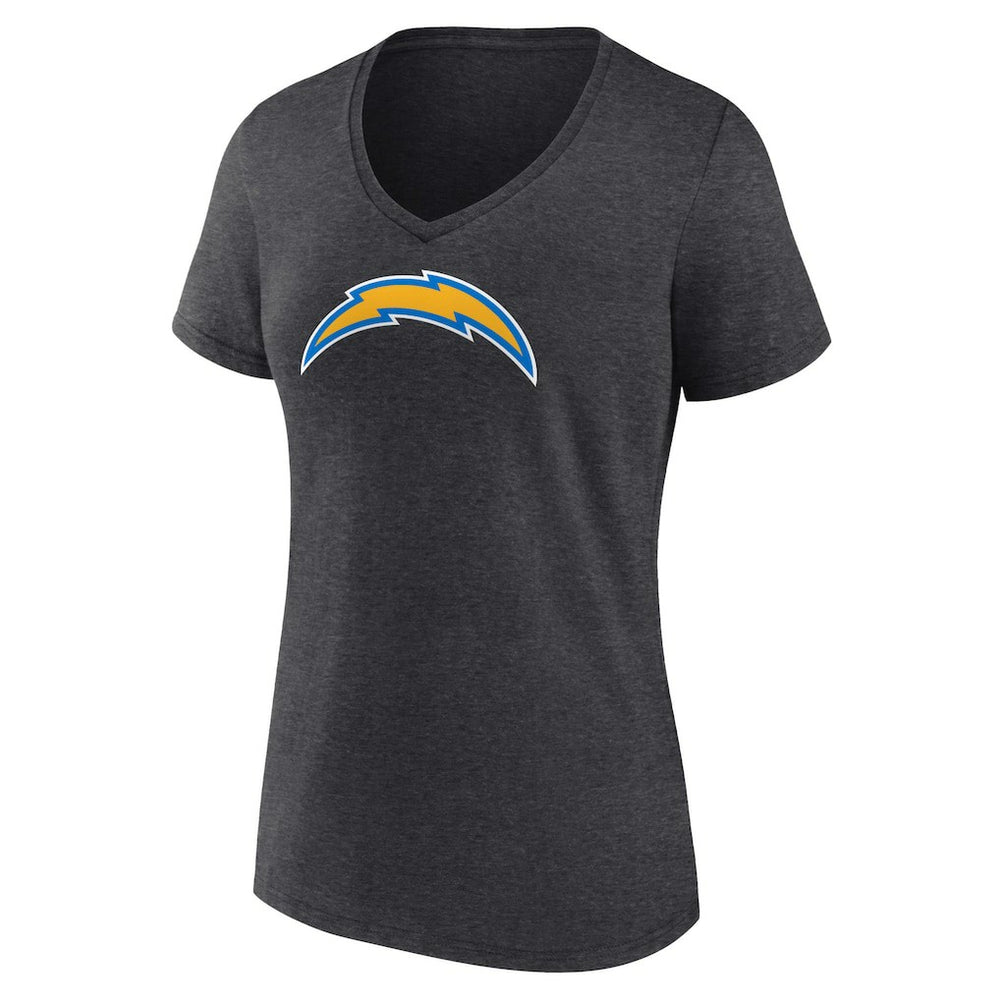 Los Angeles Chargers Women's Primary Team Logo V-Neck T-Shirt - Charcoal online